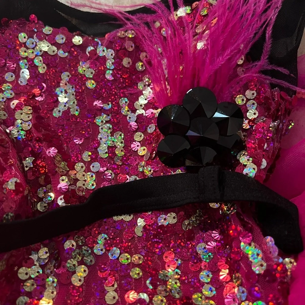 Weissman Hot Pink Tutu with Sequins Bodice Size XSC (4-5)